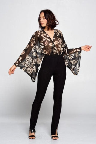 The Kimono Sleeve Bodysuit- Anicoletta's Boutique | Fashion Forward Luxury Women's Clothing