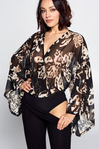 The Kimono Sleeve Bodysuit- Anicoletta's Boutique | Fashion Forward Luxury Women's Clothing