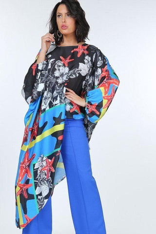 Scarf Print Asymmetrical Hem Top- Anicoletta's Boutique | Fashion Forward Luxury Women's Clothing