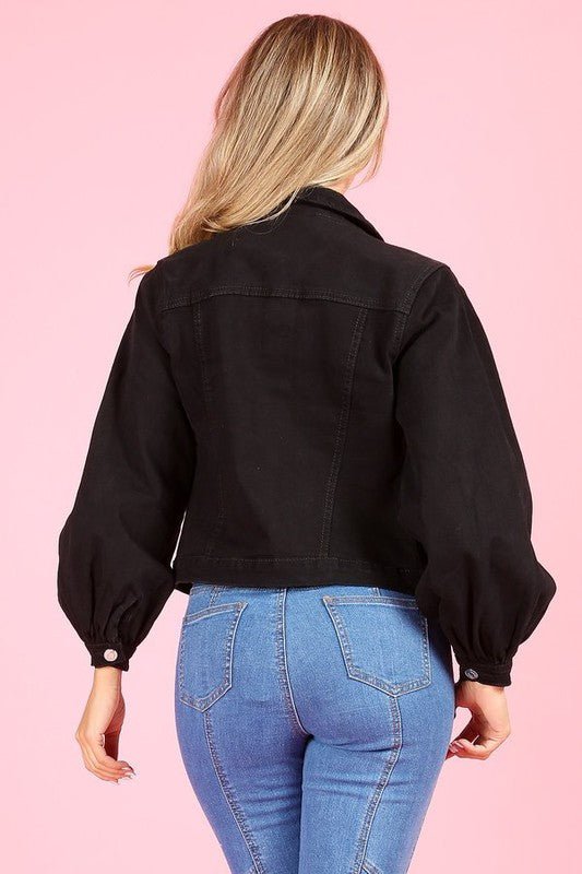 Anicoletta's Black Denim Jacket- Anicoletta's Boutique | Fashion Forward Luxury Women's Clothing