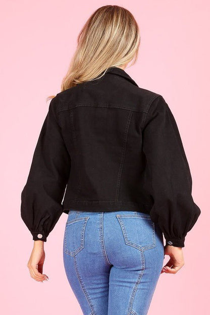Anicoletta's Black Denim Jacket- Anicoletta's Boutique | Fashion Forward Luxury Women's Clothing