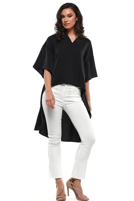 The Stephanie High Low Top- Anicoletta's Boutique | Fashion Forward Luxury Women's Clothing