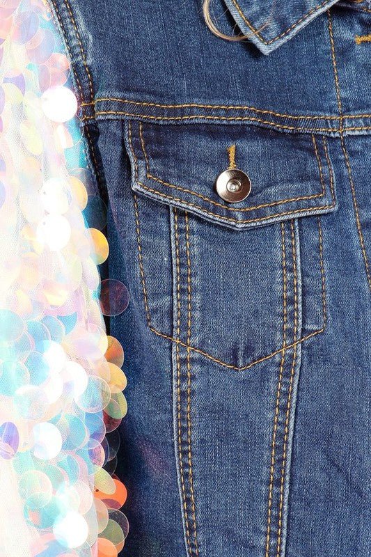 Distressed Denim Jacket- Anicoletta's Boutique | Fashion Forward Luxury Women's Clothing