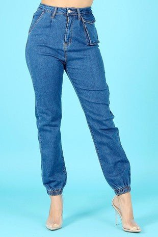Denim High Waist Jeans- Anicoletta's Boutique | Fashion Forward Luxury Women's Clothing