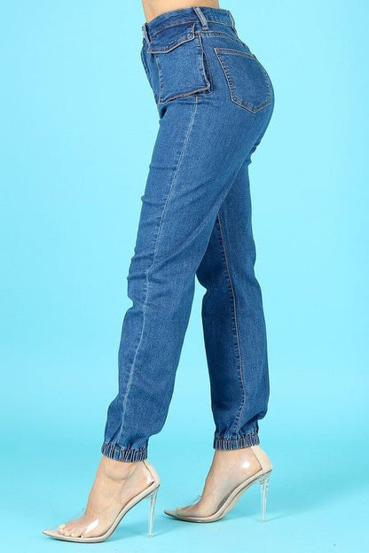 Denim High Waist Jeans- Anicoletta's Boutique | Fashion Forward Luxury Women's Clothing