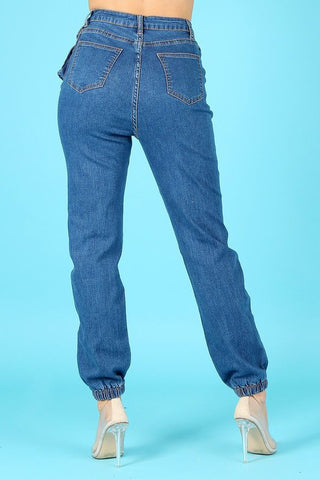 Denim High Waist Jeans- Anicoletta's Boutique | Fashion Forward Luxury Women's Clothing