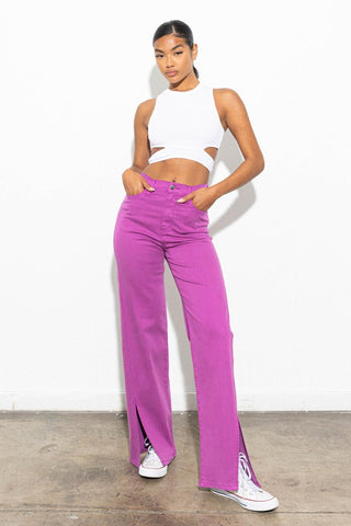 Vibrant High-Rise Wide Jeans- Anicoletta's Boutique | Fashion Forward Luxury Women's Clothing