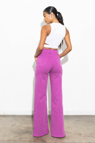 Vibrant High-Rise Wide Jeans- Anicoletta's Boutique | Fashion Forward Luxury Women's Clothing