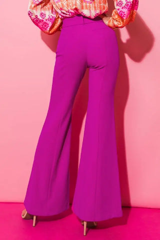 The Countdown the Hours Woven Flared Pants- Anicoletta's Boutique | Fashion Forward Luxury Women's Clothing