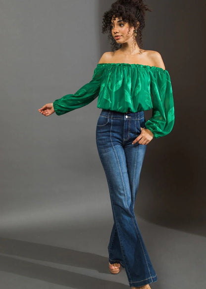 The Regal Impression Woven Top- Anicoletta's Boutique | Fashion Forward Luxury Women's Clothing