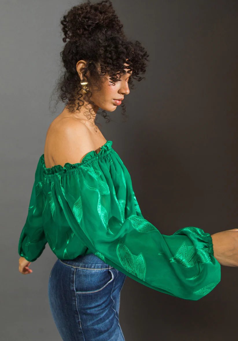 The Regal Impression Woven Top- Anicoletta's Boutique | Fashion Forward Luxury Women's Clothing