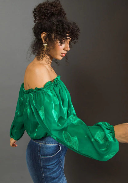 The Regal Impression Woven Top- Anicoletta's Boutique | Fashion Forward Luxury Women's Clothing