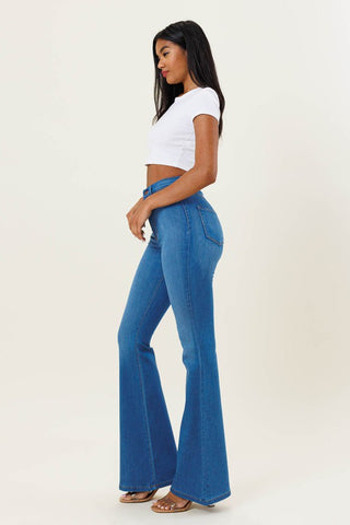 Vibrant Bell Flare Jeans- Anicoletta's Boutique | Fashion Forward Luxury Women's Clothing