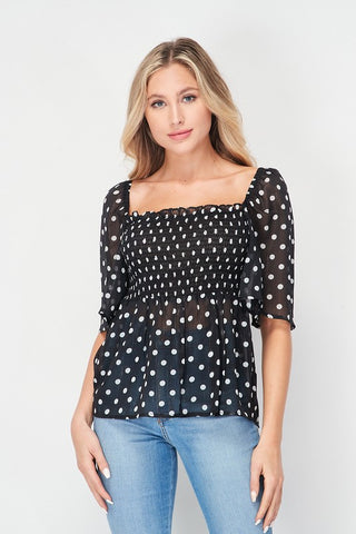 Anicoletta's Polka-Dot Top- Anicoletta's Boutique | Fashion Forward Luxury Women's Clothing