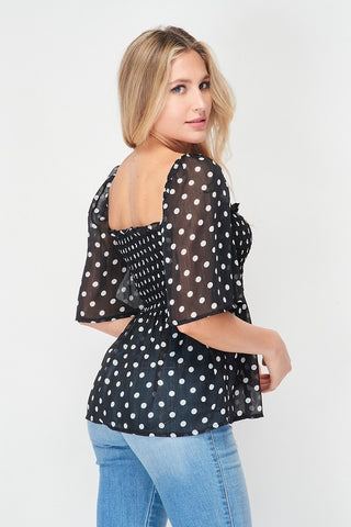 Anicoletta's Polka-Dot Top- Anicoletta's Boutique | Fashion Forward Luxury Women's Clothing