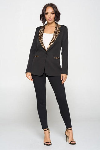 The OVI Animal Print Blazer- Anicoletta's Boutique | Fashion Forward Luxury Women's Clothing