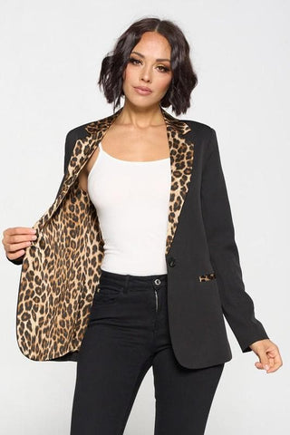 The OVI Animal Print Blazer- Anicoletta's Boutique | Fashion Forward Luxury Women's Clothing