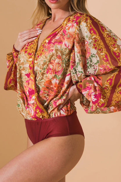 The Blessed Events Woven Bodysuit- Anicoletta's Boutique | Fashion Forward Luxury Women's Clothing