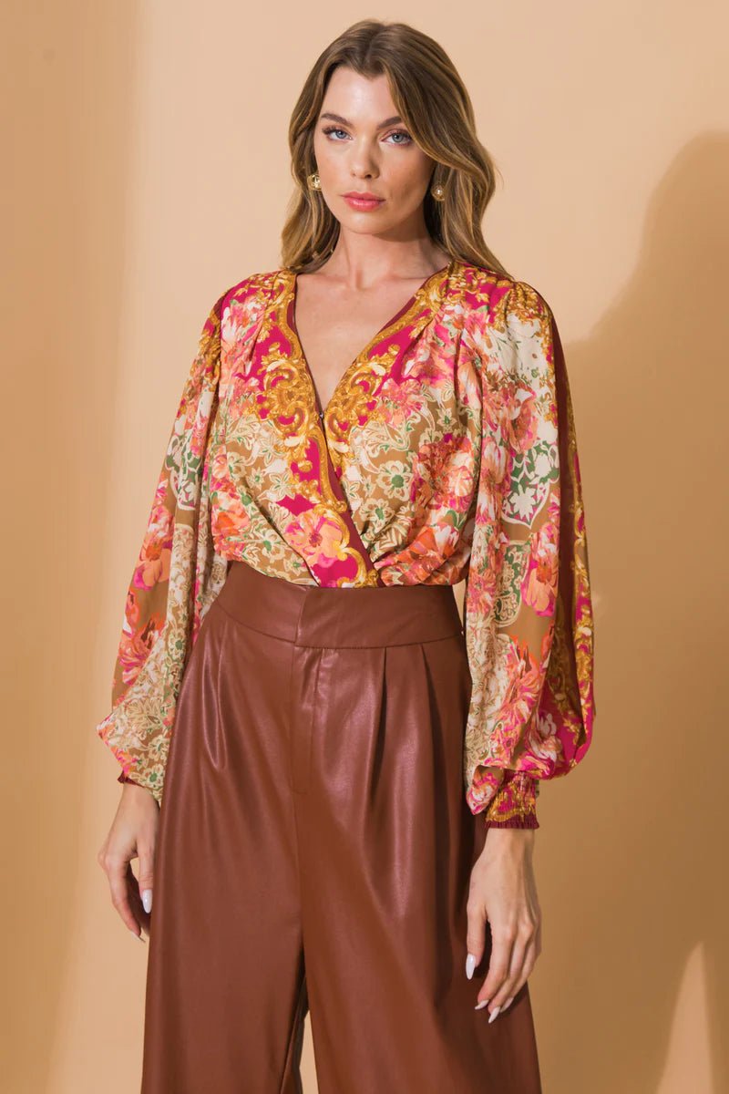 The Blessed Events Woven Bodysuit- Anicoletta's Boutique | Fashion Forward Luxury Women's Clothing