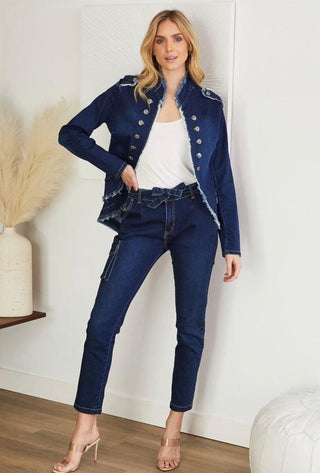 The Denim Sargent Pepper Jacket- Anicoletta's Boutique | Fashion Forward Luxury Women's Clothing