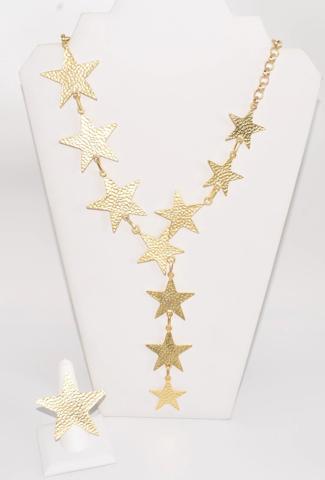 Gold Star Necklace and Ring Turkish Set- Anicoletta's Boutique | Fashion Forward Luxury Women's Clothing