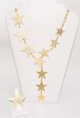 Gold Star Necklace and Ring Turkish Set- Anicoletta's Boutique | Fashion Forward Luxury Women's Clothing