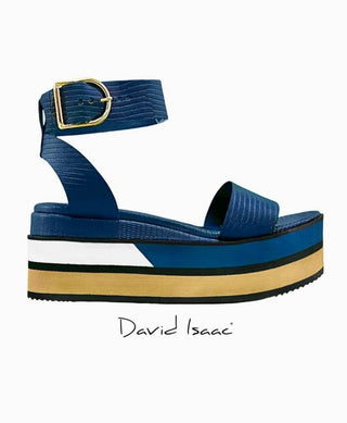 David Isaac - Alexander Navy Blue Sandals- Anicoletta's Boutique | Fashion Forward Luxury Women's Clothing