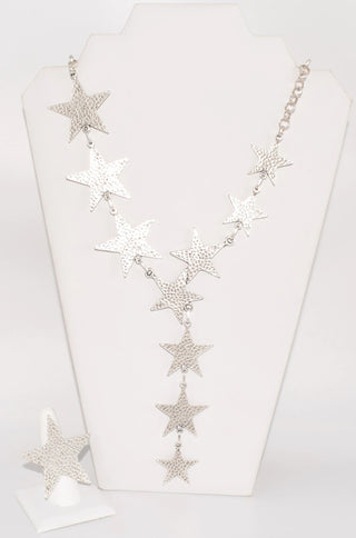 Silver Star Necklace & Ring Turkish Set- Anicoletta's Boutique | Fashion Forward Luxury Women's Clothing