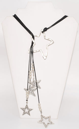 The Silver/Black Star Turkish Necklace- Anicoletta's Boutique | Fashion Forward Luxury Women's Clothing