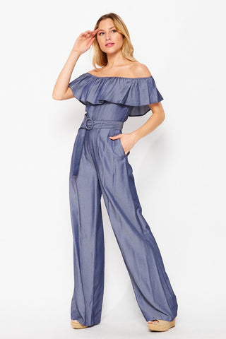 The Camila's Denim Jumpsuit- Anicoletta's Boutique | Fashion Forward Luxury Women's Clothing