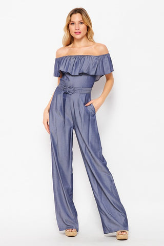 The Camila's Denim Jumpsuit- Anicoletta's Boutique | Fashion Forward Luxury Women's Clothing