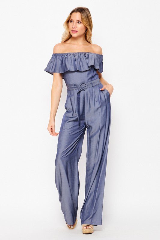 The Camila's Denim Jumpsuit- Anicoletta's Boutique | Fashion Forward Luxury Women's Clothing