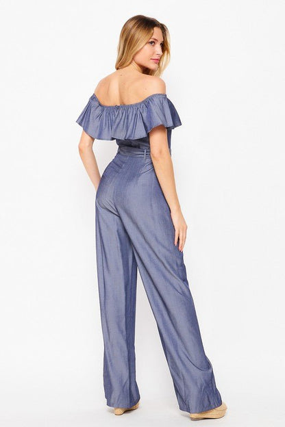 The Camila's Denim Jumpsuit- Anicoletta's Boutique | Fashion Forward Luxury Women's Clothing