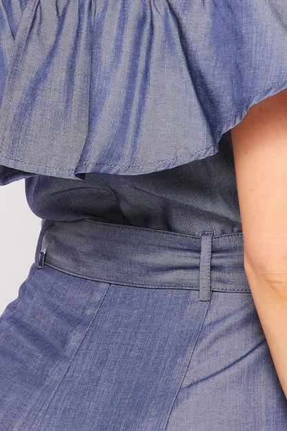 The Camila's Denim Jumpsuit- Anicoletta's Boutique | Fashion Forward Luxury Women's Clothing