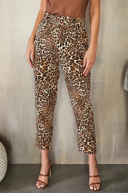 The Leopard Print Straight Pant- Anicoletta's Boutique | Fashion Forward Luxury Women's Clothing