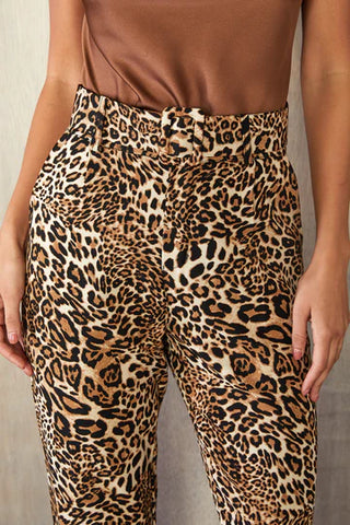 The Leopard Print Straight Pant- Anicoletta's Boutique | Fashion Forward Luxury Women's Clothing