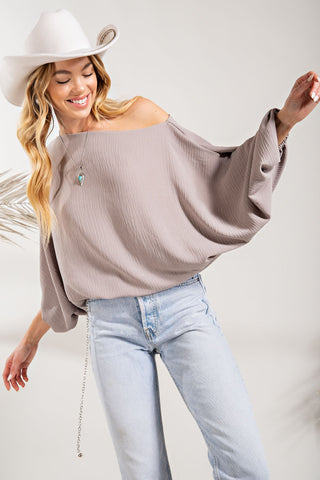 Johanie's Woven Volume Sleeve Top- Anicoletta's Boutique | Fashion Forward Luxury Women's Clothing