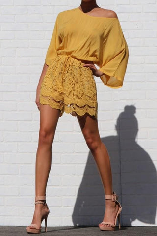 Woven Lace Romper- Anicoletta's Boutique | Fashion Forward Luxury Women's Clothing